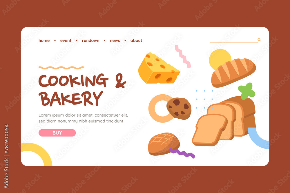 Bakery landing page in flat design