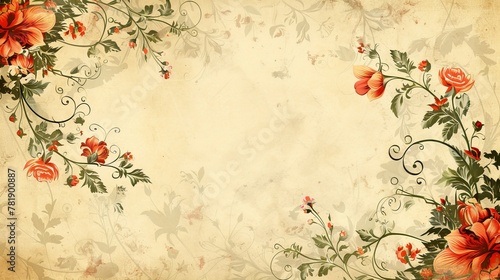 Floral Borders  A vector illustration of a retro border with floral motifs