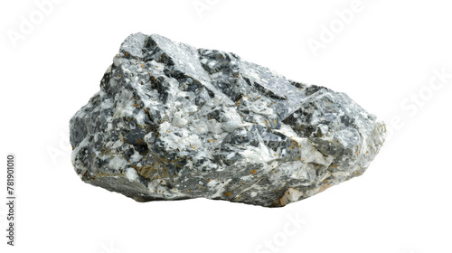 Single Granite Rock on White Background