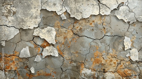 Grunge Patterns: A vector illustration of a cracked concrete wall, showcasing a gritty and urban texture