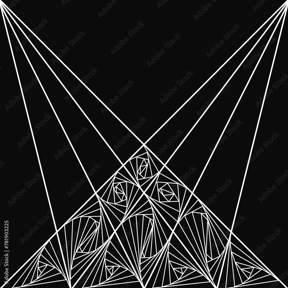 Fototapeta premium Abstract, Doodle, Doodle abstract lines consist of lines, curved soft line patterns, art, white lines with black background.