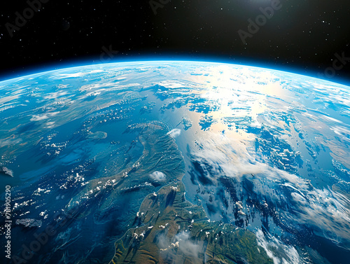 Hyper-realistic 3D Earth A Desaturated View from Space