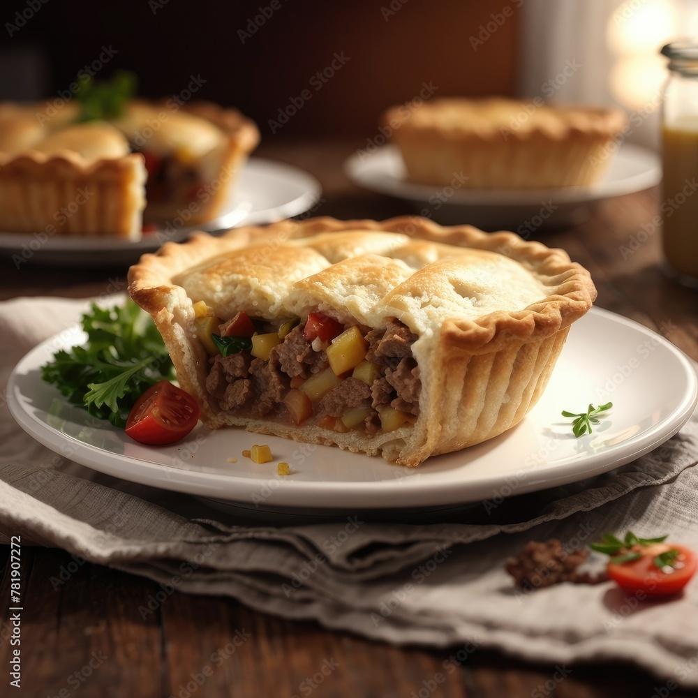 Meat pie on the table