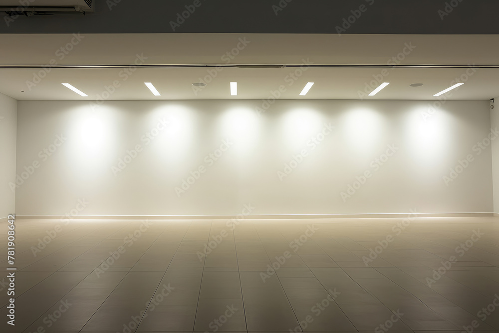 Modern Gallery Space with Illuminated Wall Modern Gallery Space with Illuminated Wall