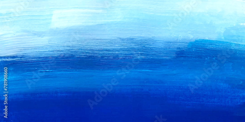 Acrylic white-blue texture background horizontal , brush strokes.