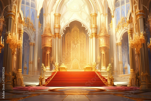 Majestic Throne Room in Enchanted Castle photo