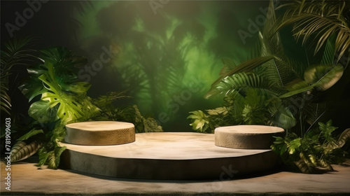 Jungle Night Product Display Podium