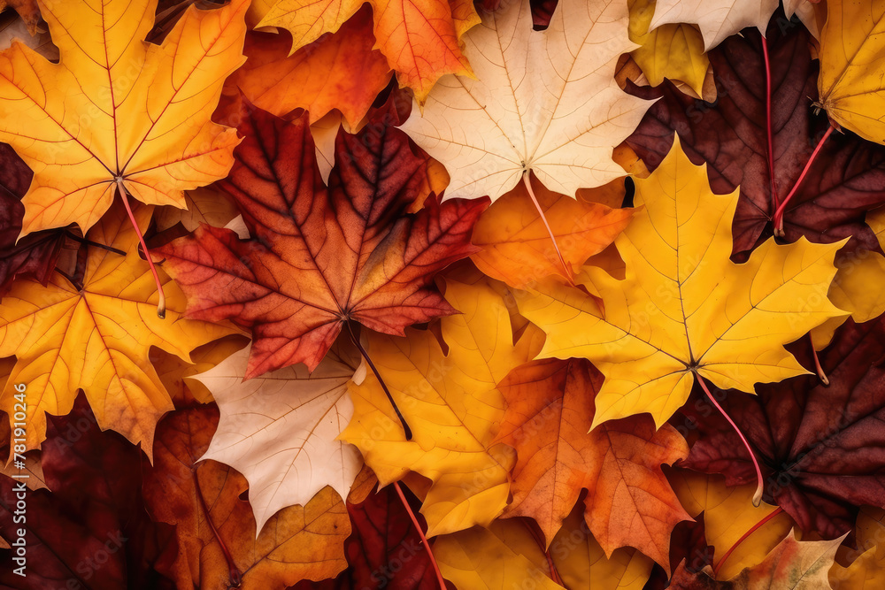 Vibrant Autumn Leaves Mosaic for Seasonal Backgrounds