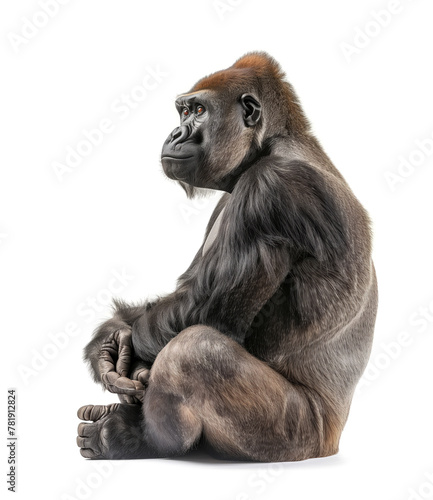 Silverback gorilla sitting with crossed legs © gearstd