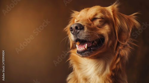 Portrait of a happy dog smiling