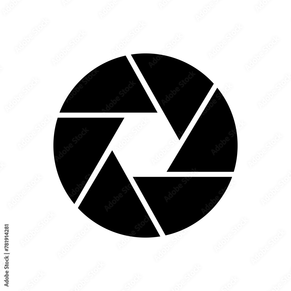 Camera Shutter icon vector. Camera lens illustration sign. diaphragm petals symbol or logo. Camera Shutter icon vector. Camera lens illustration sign. diaphragm petals symbol or logo.
