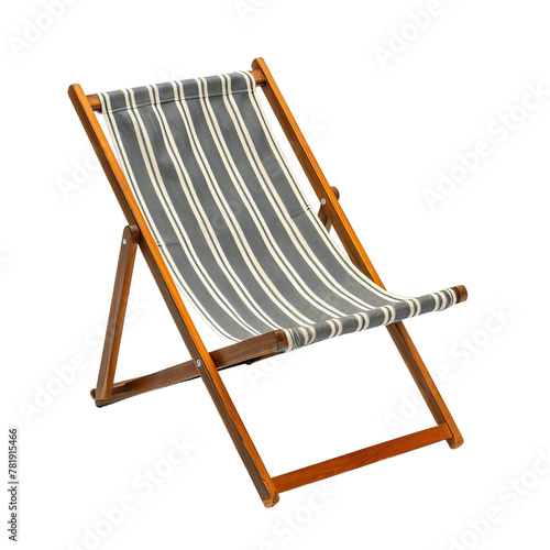 Beach chair, 3D style, isolated on blank background. © Marcela Ruty Romero