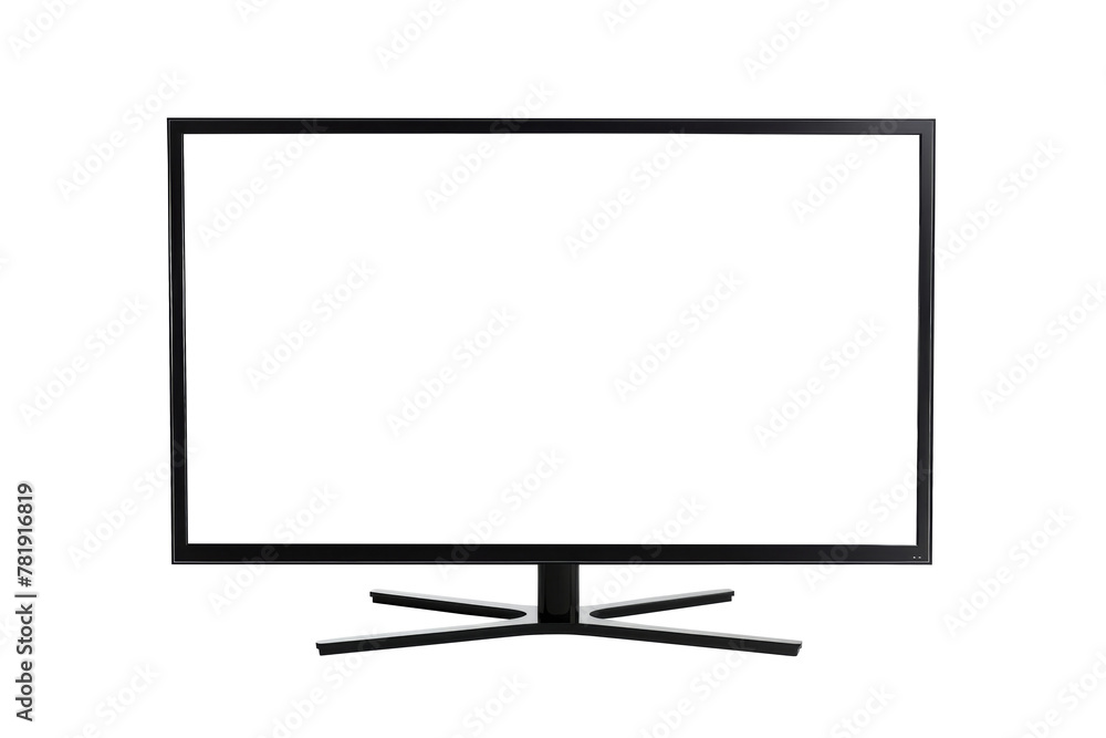 Monitor screen with empty displays isolated background, flat view of computer screen, electronic device for showing detail.