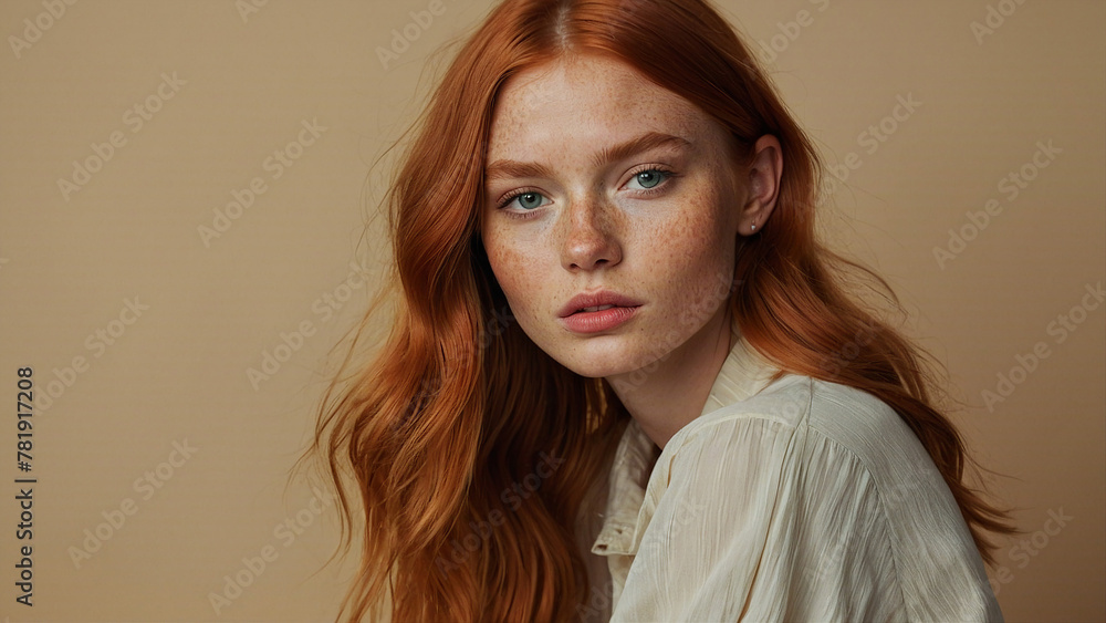 Amazing woman with natural beauty appearance looking straight on camera, Generative AI Amazing woman with natural beauty appearance looking straight on camera, Generative AI