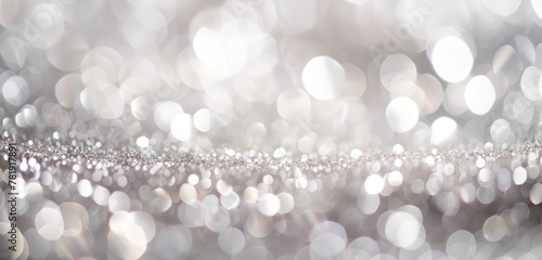 Silver Glitter Bokeh Background for Festive Occasions