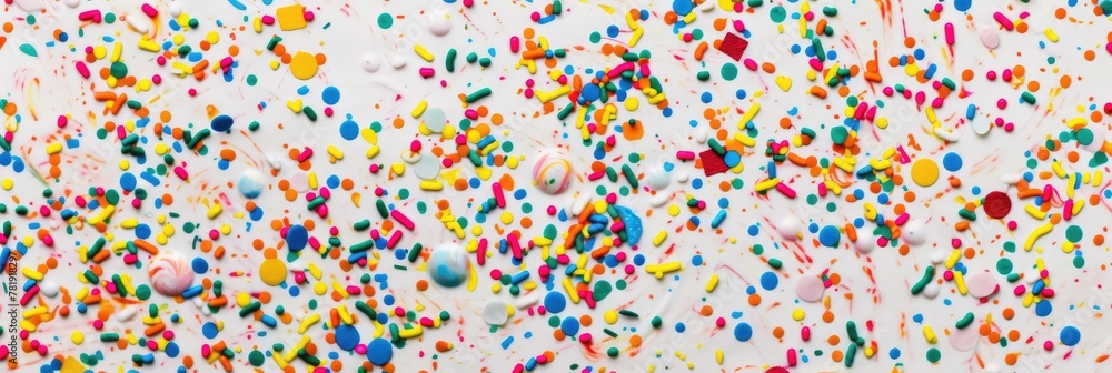 Festive Colorful Confetti on White Background Festive Colorful Confetti on White Background