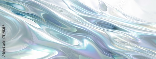 Abstract Silver and Blue Liquid Wave Design