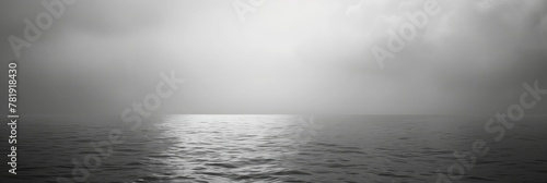 Serene Ocean Horizon on a Misty Day