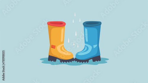 Rain boots icon vector illustration design 2d flat