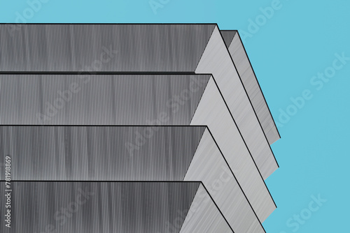 Metal Facade gradation geometric design Architecture detail Modern building 
