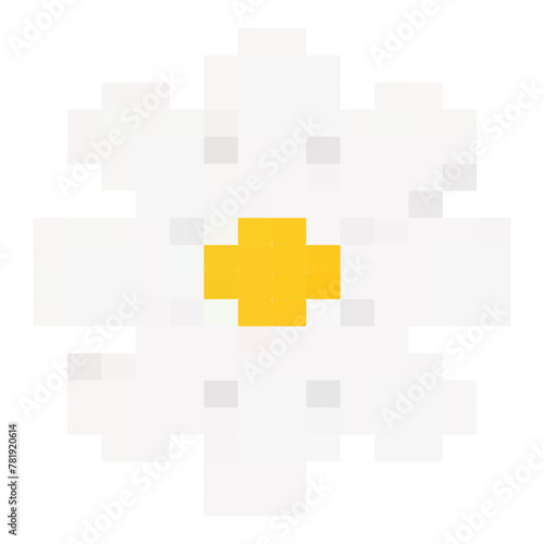 doodle flower pixel element design. © Thebt