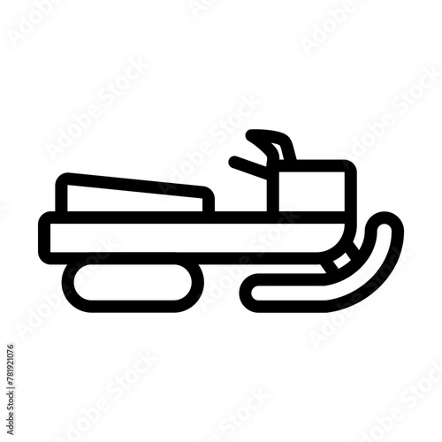 Snowmobile Vector Line Icon Design