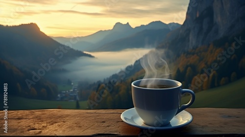 enjoy a cup of hot coffee in the mountains