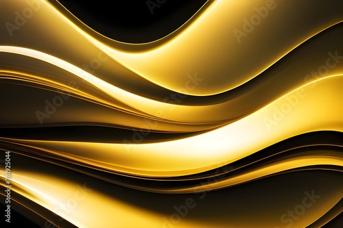glowing waves yelllow abstract background, backgrounds  photo