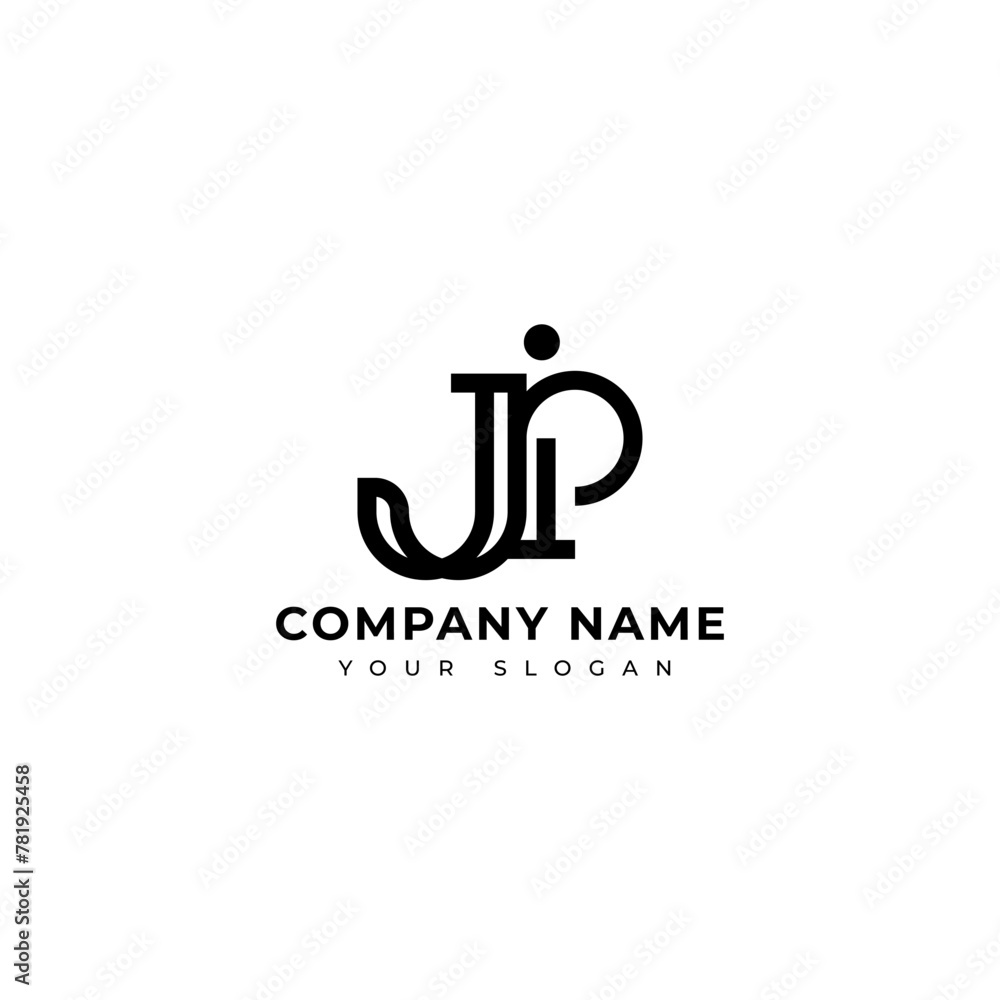 Modern Letter jp logo vector design template Modern Letter jp logo vector design template