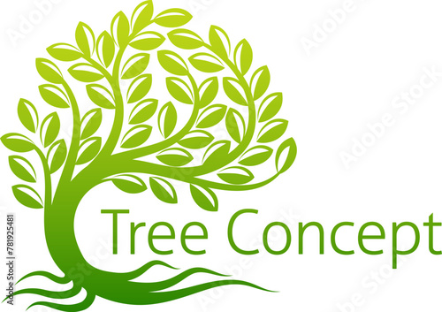 A tree and its roots concept icon sign illustration symbol design concept