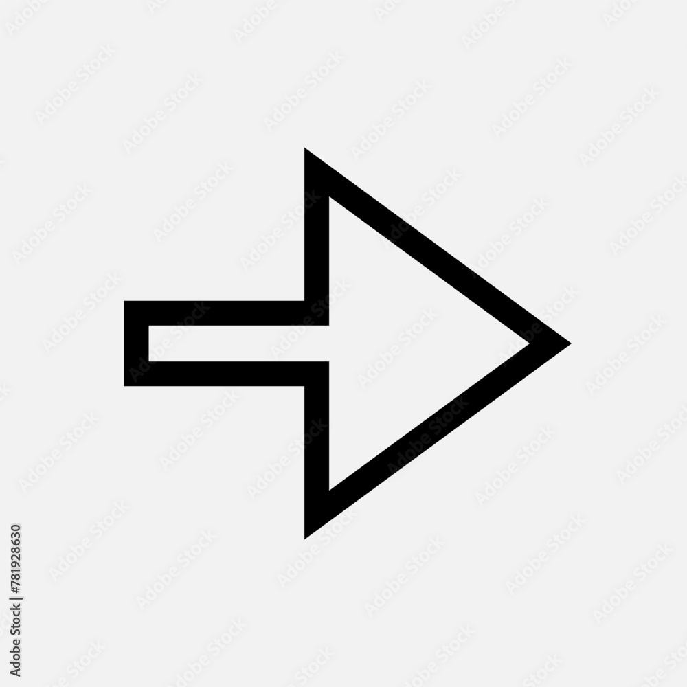 Right Arrow Button. Direction Icon. Guidance Symbol. Recommended Route - Vector. Right Arrow Button. Direction Icon. Guidance Symbol. Recommended Route - Vector.