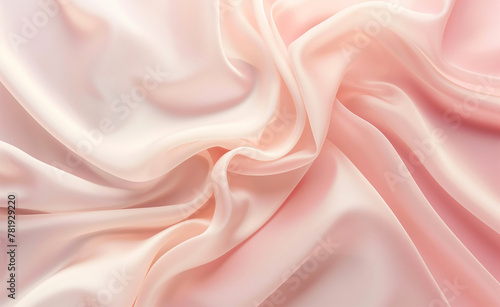 Soft pink background with a smooth, flowing fabric design.