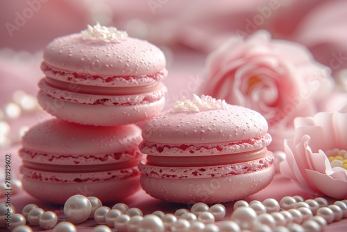 macaron with afternoon tea decorations professional advertising food photography
