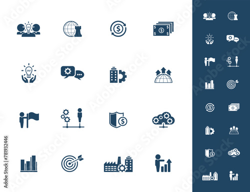 Universal business management and human resources icon set. Universal icons for web and mobile. Vector.	
