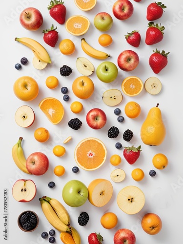  3D fruits colorfu pattern