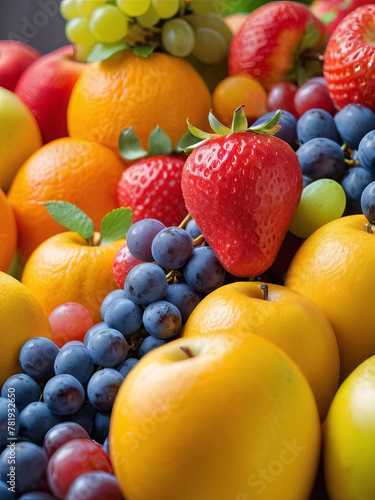  3D fruits colorful background, fruit, illustration, summer