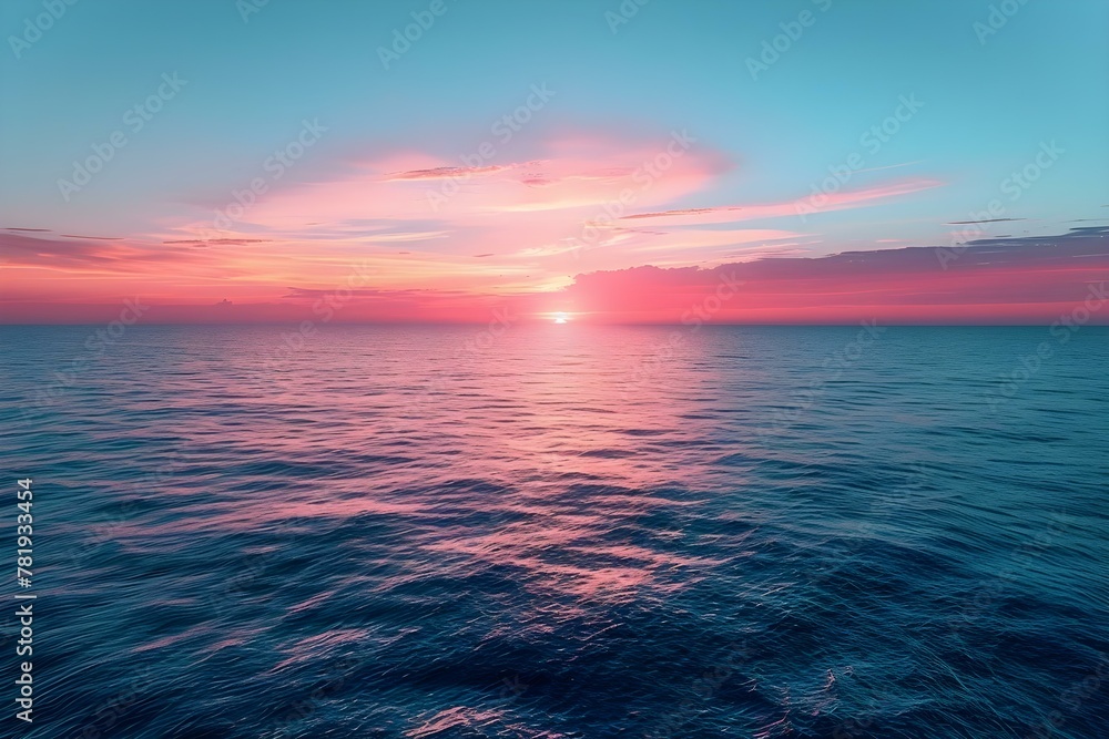 Serenity Seascape: Pastel Sunset Harmony. Concept Pastel Sunset, Harmony, Seascape, Serenity