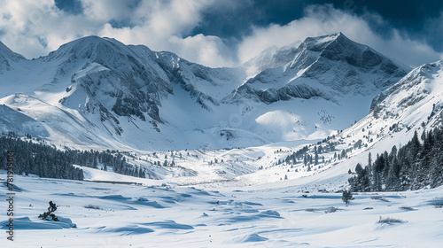 Pristine Snowy Mountain Panorama © pavlofox