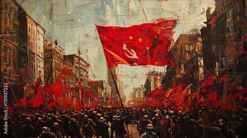 post propaganda communist march photo