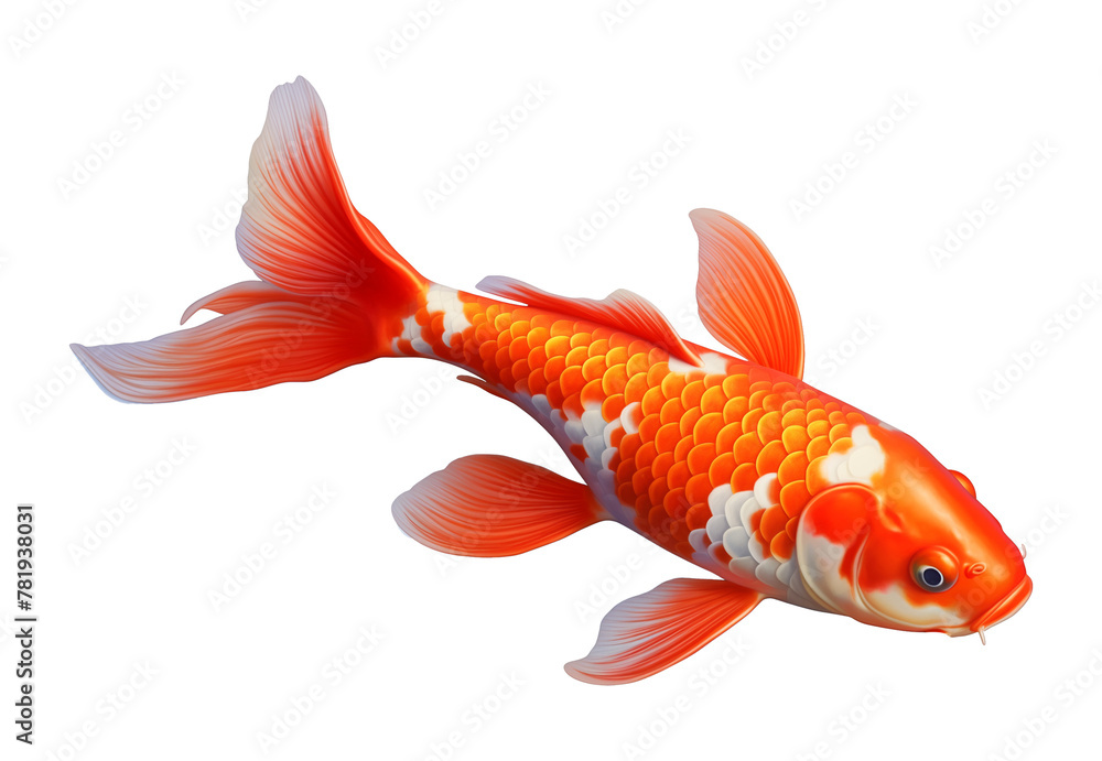 Fototapeta premium Koi Fish Isolated on Transparent Background 