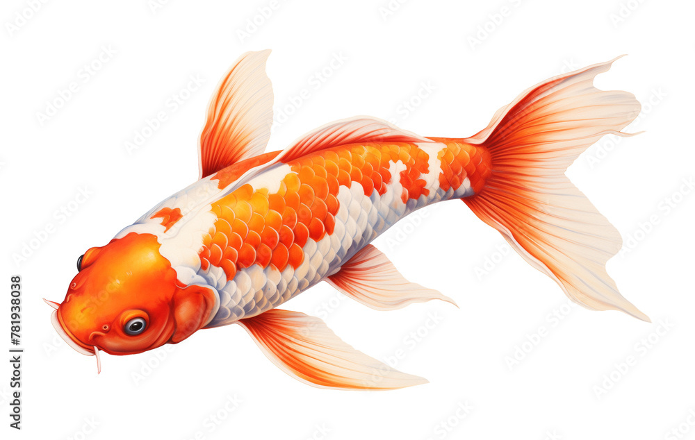 Fototapeta premium Koi Fish Isolated on Transparent Background 