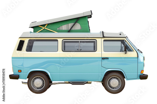 Summer Travel Van Isolated on Transparent Background 