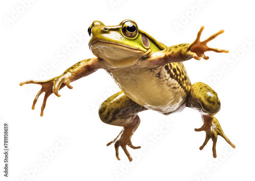 Frog Leaping Jumping Isolated on Transparent Background
