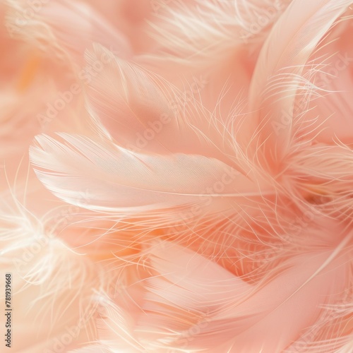 Delicate Pink Feathers Texture Close-up