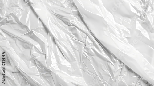 Crumpled White Aluminum Foil Texture Background