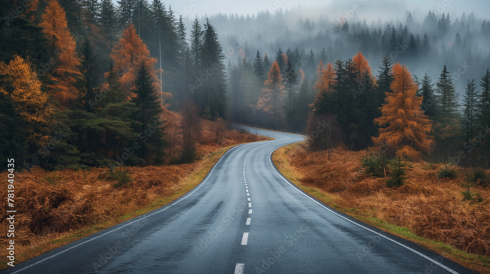 Fototapeta premium road in autumn