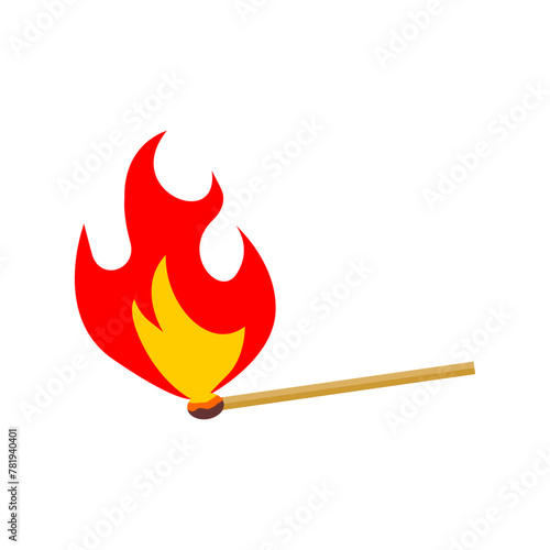 Simple burning match icon