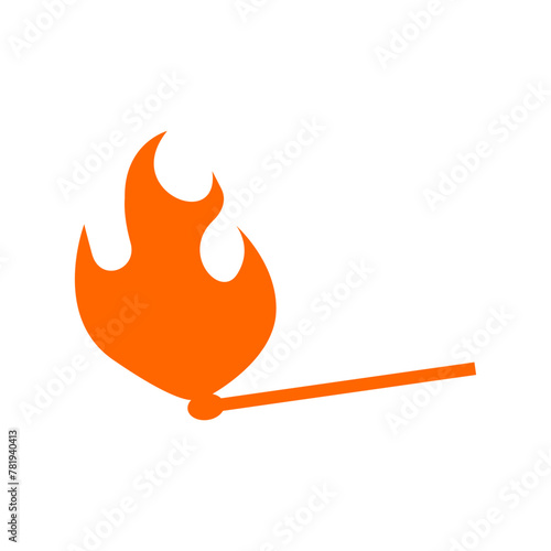 Simple burning match icon