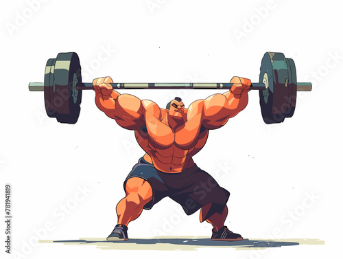 Intense Strength: Weightlifter Triumphs Over Gravity with Powerful Display of Muscularity