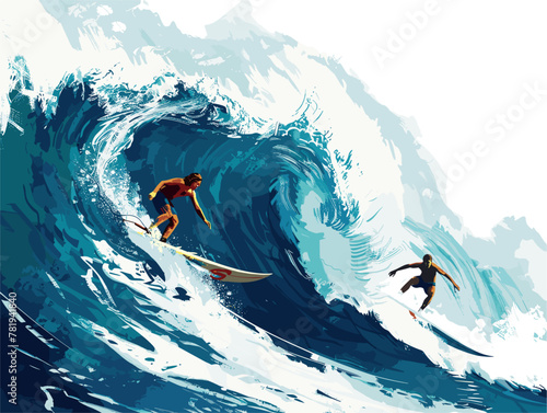 Epic Surfing Showdown: Surfers Battle for Supremacy in a Thrill-Seeking Wave Duel